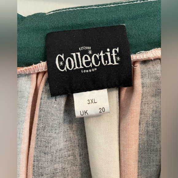 Collectif Jasmine Pumpkin Striped Halloween Swing Skirt - Picture 5 of 8